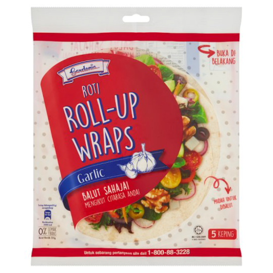 GARDENIA ROLL UP WRAPS GARLIC 225GM