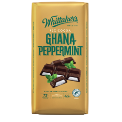 WHITTAKER'S BLOCKS DARK PEPPERMINT 200GM WHITTAKER'S BLOCKS DARK PEPPERMINT 200GM