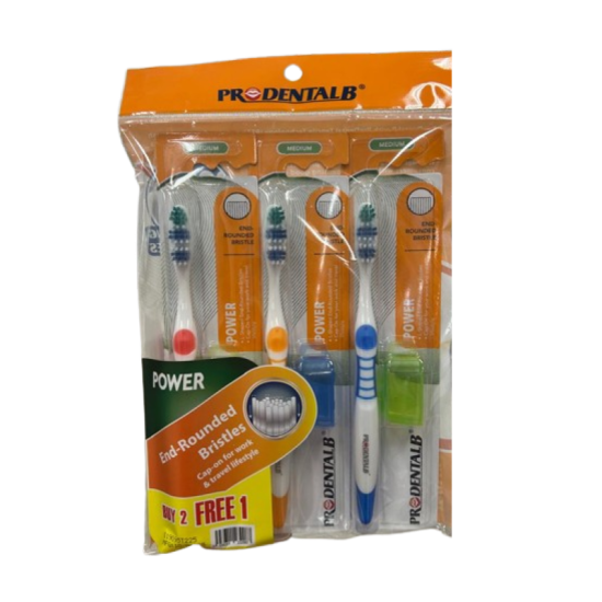 PRODENTALB POWER TOOTHBRUSH MEDIUM 3'S