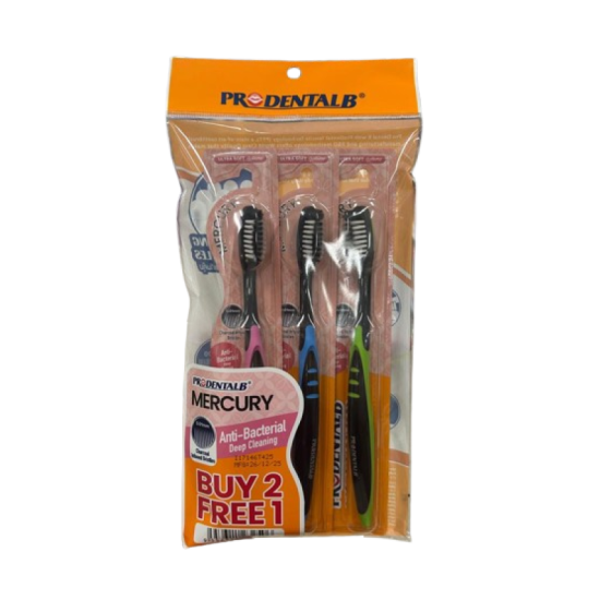 PRODENTALB MERCURY ULTRA SOFT TOOTHBRUSH 3'S