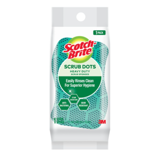 SCOTCH BRITE SCRUB DOTS HD 1PK SE 12PK/CV