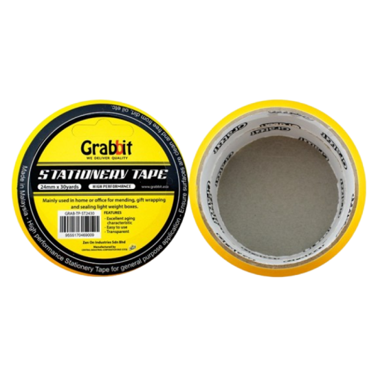 GRABBIT STATIONERY TAPE 24MMx30Yx2ROLL W/ 3 GRABBIT STATIONERY TAPE 24MMx30Yx2ROLL W/ 3