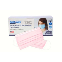 SW 3 PLY MEDICAL FACE MASK - PINK 1302ELPNK SW 3 PLY MEDICAL FACE MASK - PINK 1302ELPNK