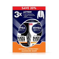 NIVEA MEN DEODORANT - B&W ULTIMATE IMPACT 50ML*2 NIVEA MEN DEODORANT - B&W ULTIMATE IMPACT 50ML*2