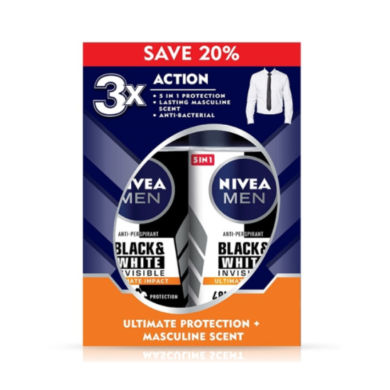 NIVEA MEN DEODORANT - B&W ULTIMATE IMPACT 50ML*2