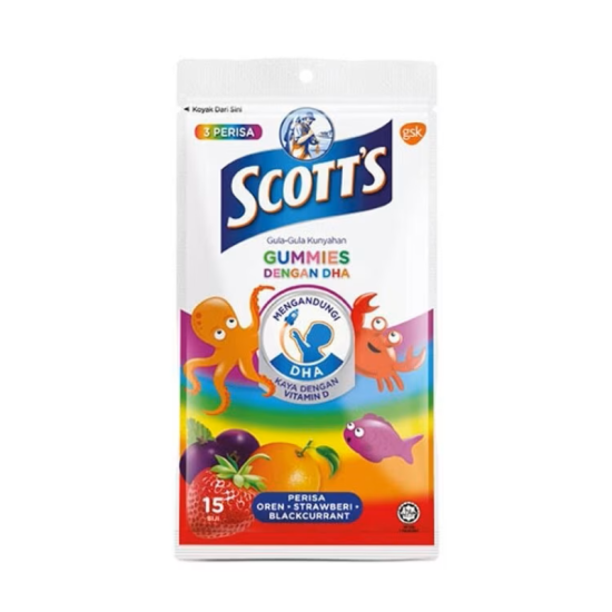 SCOTT'S DHA GUMMIES ASSORTED FLAVOUR 15S SCOTT'S DHA GUMMIES ASSORTED FLAVOUR 15S