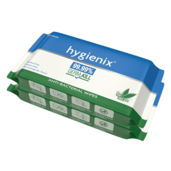 HYGIENIX ANTIBATERIAL WIPES (T/P) 20'S*2