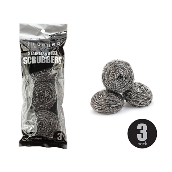 FUKURO STAINLESS STEEL SCRUBBERS (3 PCS)