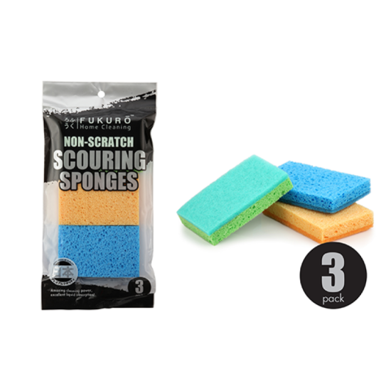 FUKURO NON-SCRATCH SCOURING SPONGES (3 PCS)