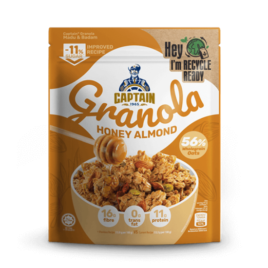 CAPTAIN GRANOLA HONEY ALMOND 200GM