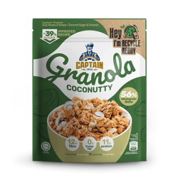 CAPTAIN GRANOLA GULA MELAKA COCONUT 200GM CAPTAIN GRANOLA GULA MELAKA COCONUT 200GM