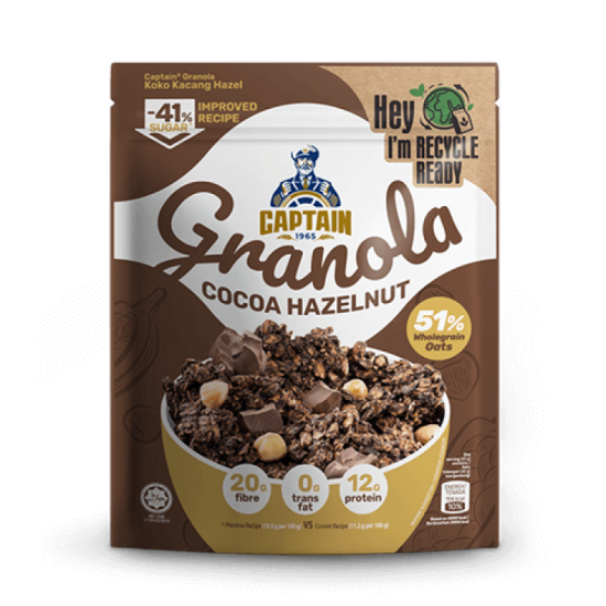 CAPTAIN GRANOLA COCOA HAZELNUT 200GM