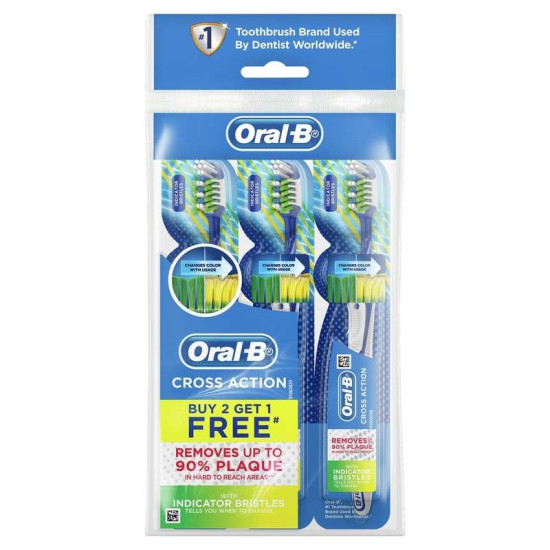 ORAL-B TOOTHBRUSH CROSS ACTION INDICATOR SOFT 3'S