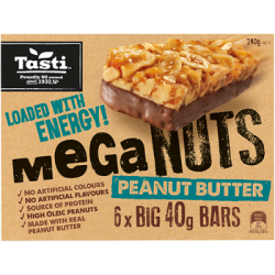 TASTI MEGANUTS PEANUT BUTTER 40GM*6 TASTI MEGANUTS PEANUT BUTTER 40GM*6