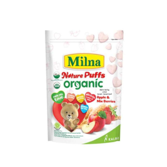 MILNA NATURE PUFF ORGANIC APPLE & MIX BERRIES 15G