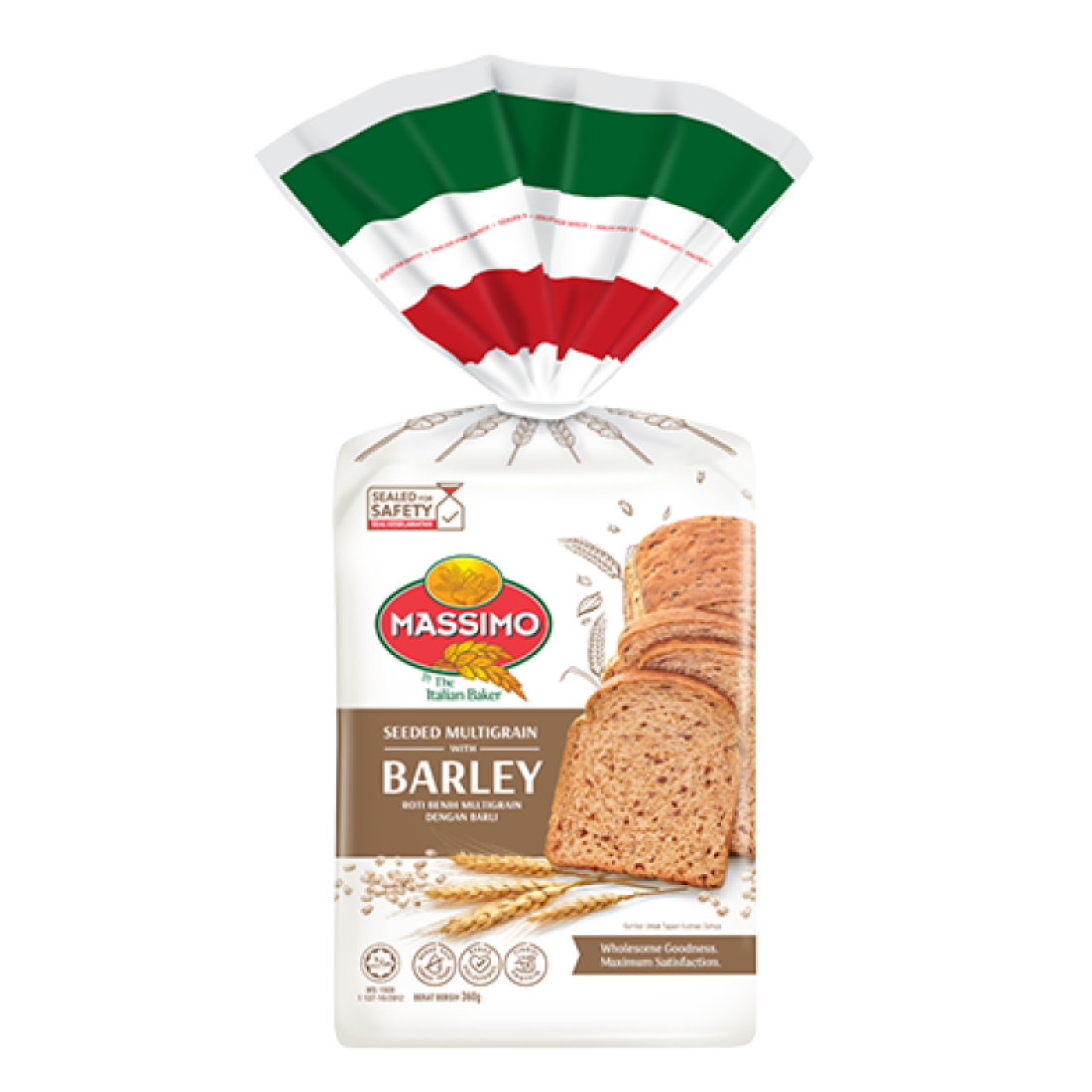 Bread Masimo MASSIMO SEEDED M/GRAIN W/BARLEY 360GM