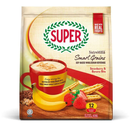 SUPER NUTREMILL CEREAL STRAWBERRY BANANA 35GM*12