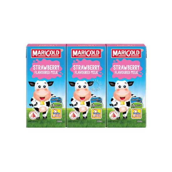 MARIGOLD UHT STRAWBERRY MILK 200ML*3