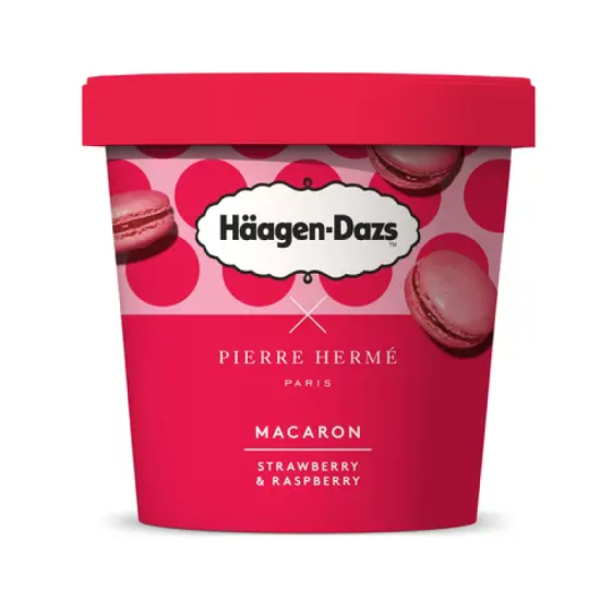 HAAGEN DAZS MACARON STRAWBERRY & RASPBERRY 420ML