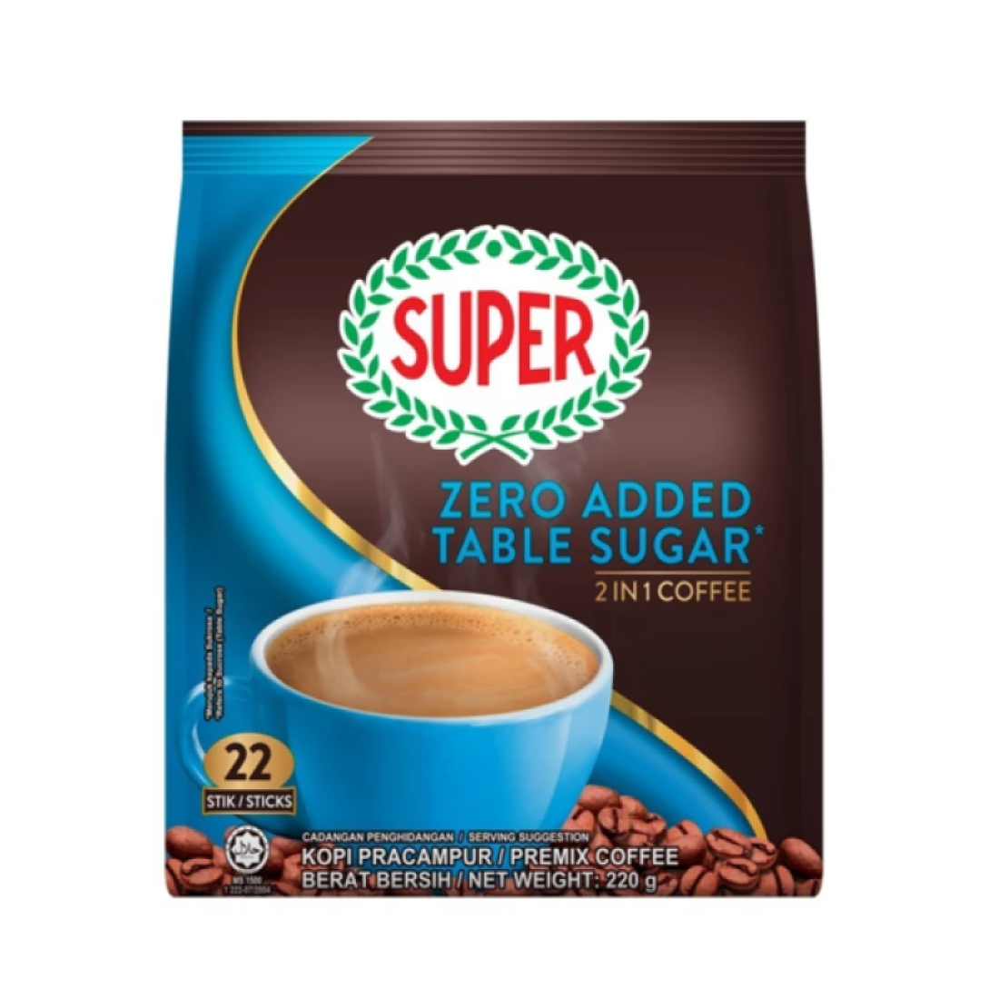 Super Zero SUPER 2IN1 ZERO SUGAR COFFEE 22*10G