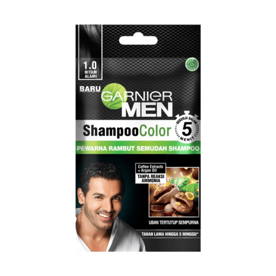 GARNIER MEN SHAMPOO COLOUR HITAM ALAMI 20ml