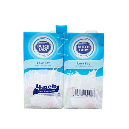 DUTCH LADY UHT SHRECO LOW FAT MILK 1L*4's