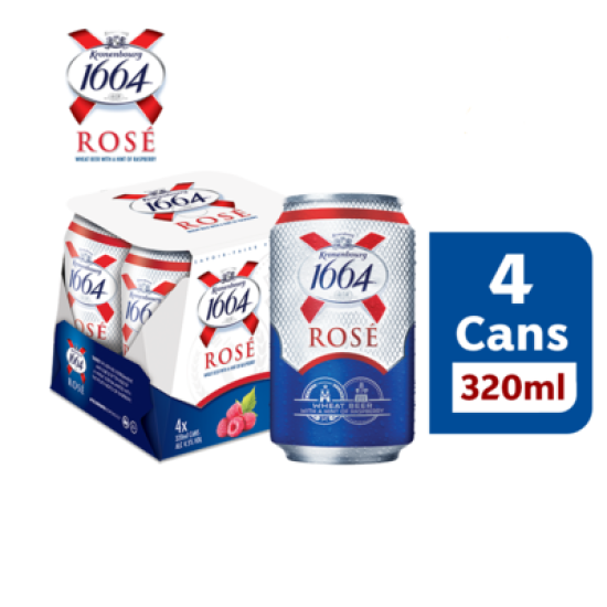 KRONENBOURG 1664 ROSE BEER CAN 320ML*4