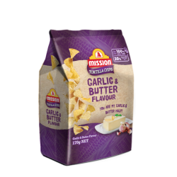 MISSION CHIPS GARLIC & BUTTER 170GM MISSION CHIPS GARLIC & BUTTER 170GM
