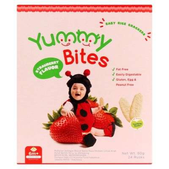 YUMMY BITES RICE CRACKERS STRAWBERRY 25G