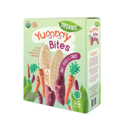 YUMMY BITES RICE CRACKERS SWEET POTATO & CARROT 40 YUMMY BITES RICE CRACKERS SWEET POTATO & CARROT 40