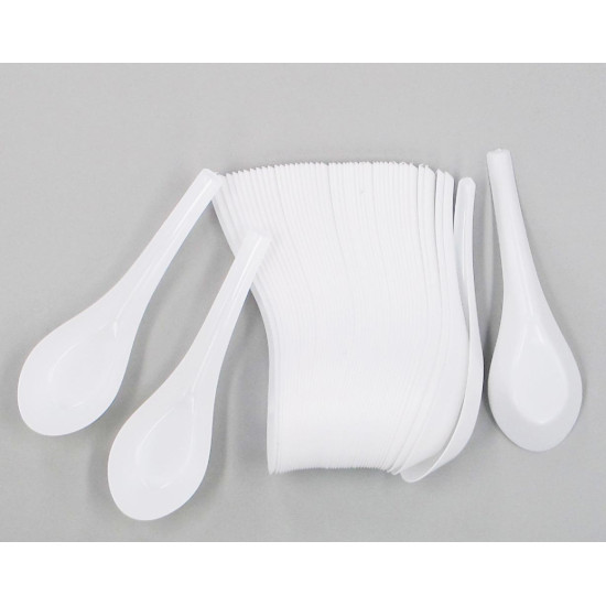 ECONOMICAL DISPOSABLE SOUP SPOON 50PCS