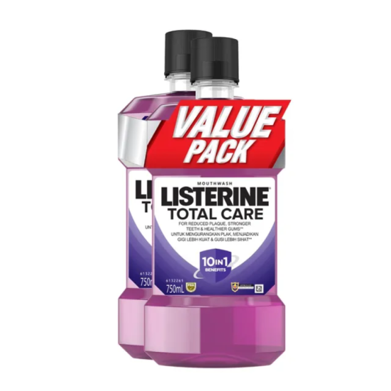 LISTERINE MOUTHWASH TOTAL CARE 750ML*2