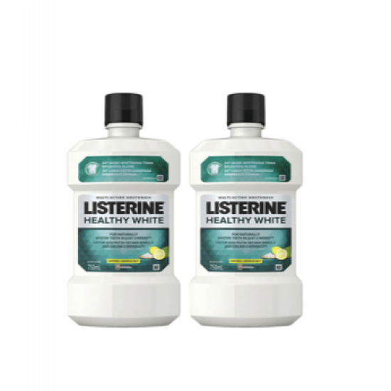 LISTERINE MOUTHWASH HEALTHY WHITE 750ML*2