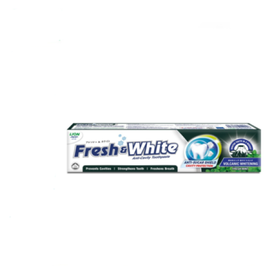 FRESH & WHITE  TOOTHPASTE VOLCANIC FRESH MINT 140G