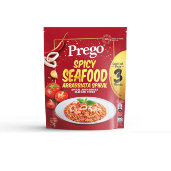 PREGO SPICY SEAFOOD ARRABBIATA SPIRAL 70GM