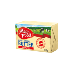 MEGA FOOD BUTTER UNSALTED 250G MEGA FOOD BUTTER UNSALTED 250G