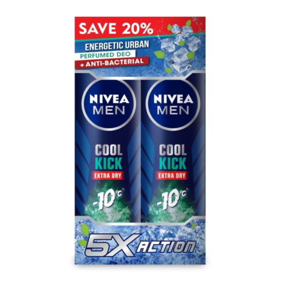 NIVEA MEN SPRAY - COOL KICK ENERGY FRESH 150ML*2