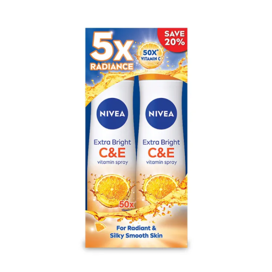 NIVEA WOMEN SPRAY EXTRA BRIGHT C&E 150ML*2