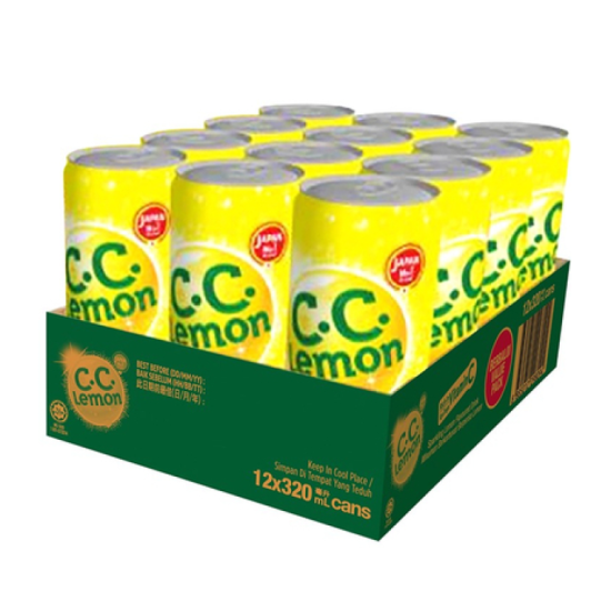 CC LEMON CARBONATED JUICE DRINK 320ML*12'S