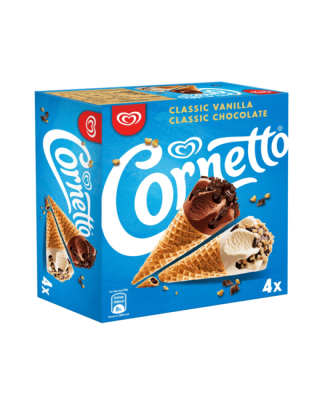 WALL'S CORNETTO CLASSIC VANILLA & CHOCOLATE 82ML*4