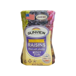 SUNVIEW USA JUMBO LG MEDLEY RAISINS 15OZ 425GM SUNVIEW USA JUMBO LG MEDLEY RAISINS 15OZ 425GM