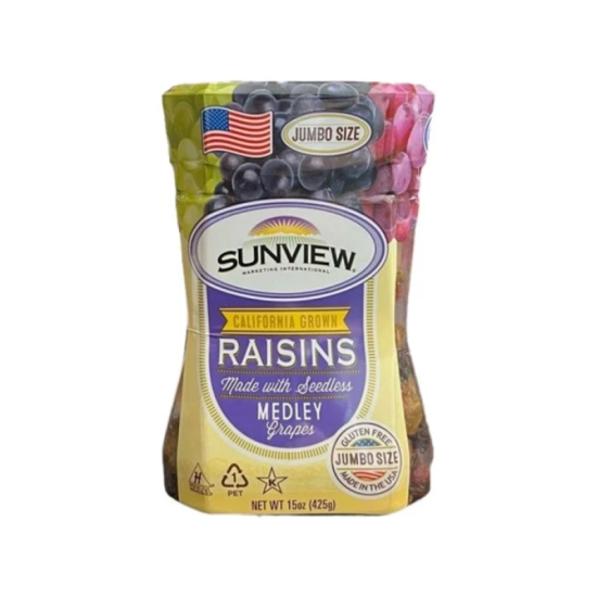 SUNVIEW USA JUMBO LG MEDLEY RAISINS 15OZ 425GM