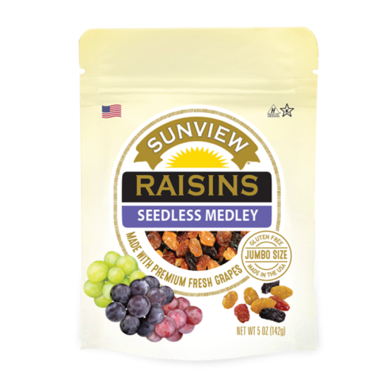 SUNVIEW USA JUMBO LG MEDLEY RAISINS 142GM