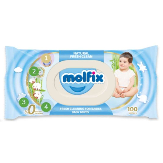 MOLFIX WET WIPES NATURAL FRESH CLEAN 100'S