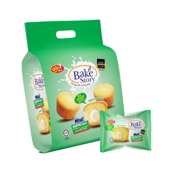 WIN2 BAKE STORY MINI MUFFIN PANDAN WITH CREAM 20GM*10