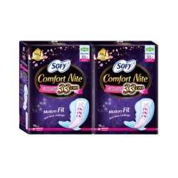 SOFY BODY FIT COMFORT NITE SLIM WING 33CM 18'S*2