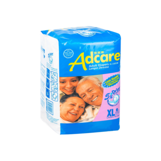 ADCARE AD. DIAPERS LEAKGUARD XL 6'S