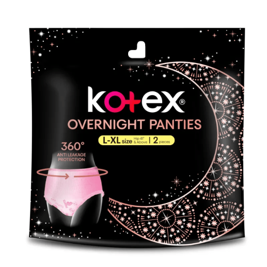 KOTEX OVERNIGHT PANTIES L/ XL SIZE 2S