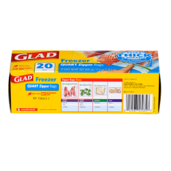 GLAD FREEZER ZIPPER QUART 20CT GLAD FREEZER ZIPPER QUART 20CT