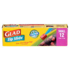 GLAD ZIP SLIDE SMALL 12'S GLAD ZIP SLIDE SMALL 12'S